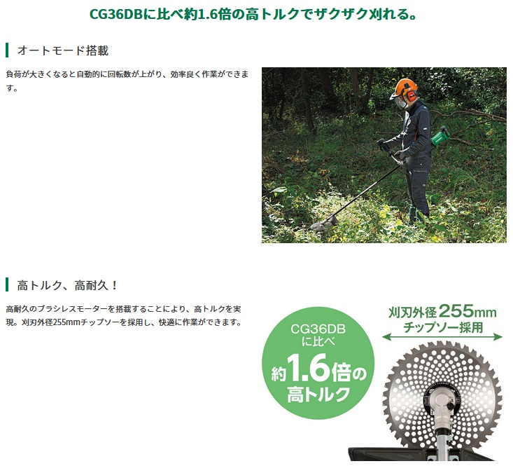 タナカ金物プロ-HiKOKI CG36DC(D)(WPZ) マルチボルト(36V)コードレス刈 