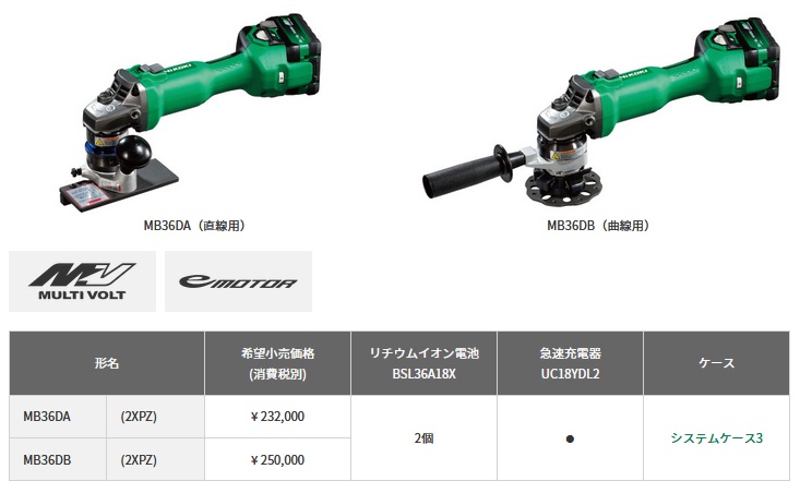 タナカ金物プロ-HiKOKI MB36DB(2XPZ) 36V コードレス面取り機 タナカ金物プロ-HiKOKI MB36DB(2XPZ) 36V コードレス面取り機
