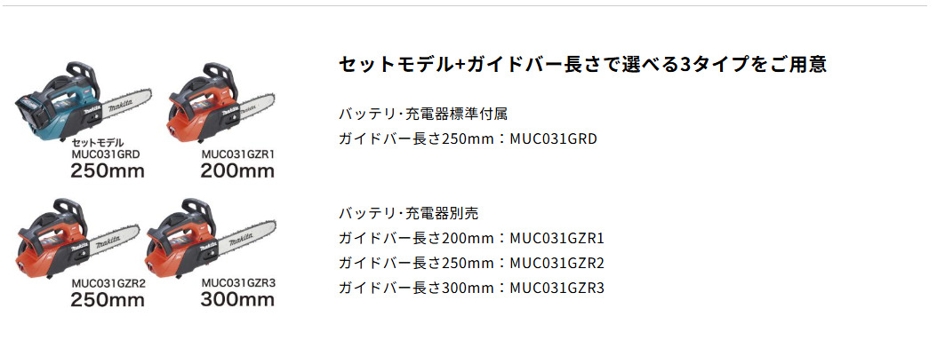 新商品/在庫あり】マキタ MUC031GZR3 300mm充電式チェンソー（(赤