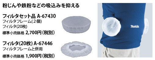 マキタ フレームフィルタセット品 A-67430【現金特価のタナカ金物