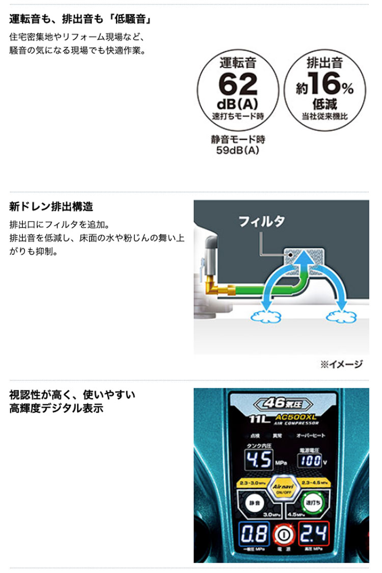 今だけ送料無料(沖縄・離島以外)】マキタ AC500XGH エア 今だけ送料無料(沖縄・離島以外)】マキタ AC500XGH エア