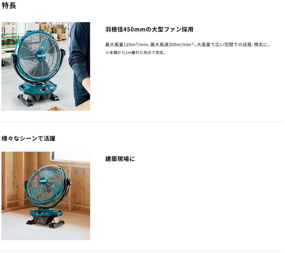 マキタ CF003GZ 充電式産業扇450mm 40Vmax対応（本体のみ