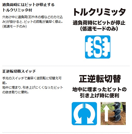 タナカ金物プロ-マキタ DG461DZ 充電式アースオーガ 18V+18V対応 タナカ金物プロ-マキタ DG461DZ 充電式アースオーガ 18V+18V対応