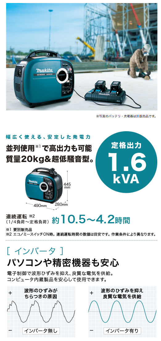 マキタ Eg1600is ポータブルインバータ発電機 代引き不可 タナカ金物 プロ