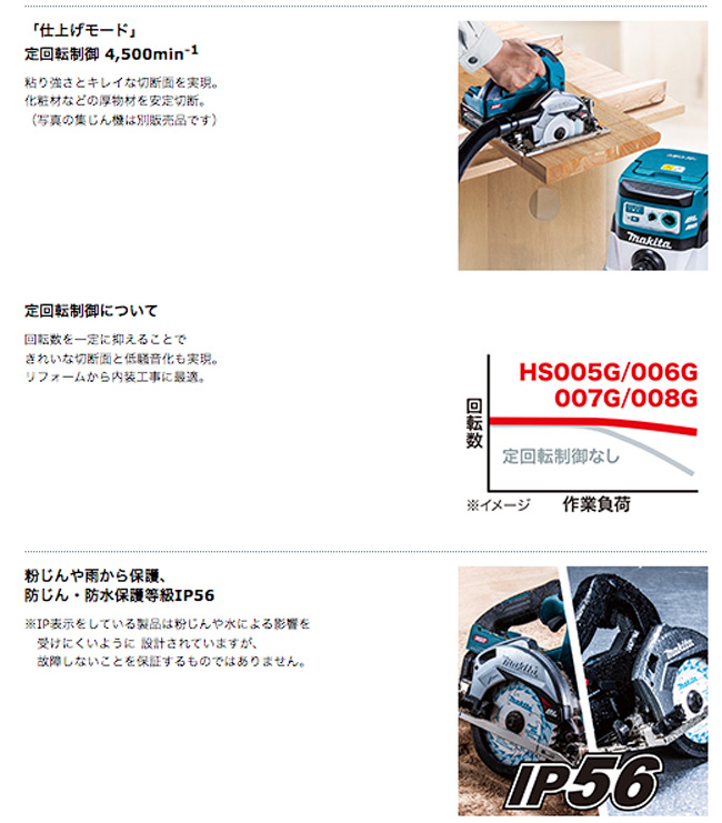 マキタ 40Vmax 125ミリ充電式マルノコ(青) HS005GZ【無線連動 非対応