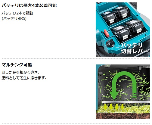 マキタ MLM533DZ 530mm 充電式芝刈機 18V+18V対応(本体のみ マキタ MLM533DZ 530mm 充電式芝刈機 18V+18V対応(本体のみ