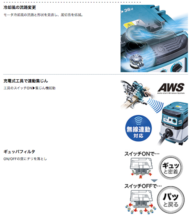 マキタ VC867DZ+A-61226 充電式集じん機 8L VC867DZ (18V+18V対応)/パワーソースキット1 A-61226セット ( VC867DZ +バッテリBL1860B 2個+2口急速充電器DC18RD+ケースマックパック3) | タナカ金物『プロ』
