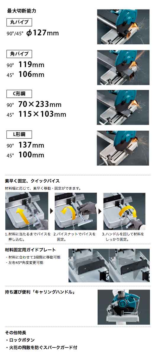マキタ 355mm 切断機 LW1401 【代引き不可】【現金特価のタナカ マキタ 355mm 切断機 LW1401 【代引き不可】【現金特価のタナカ