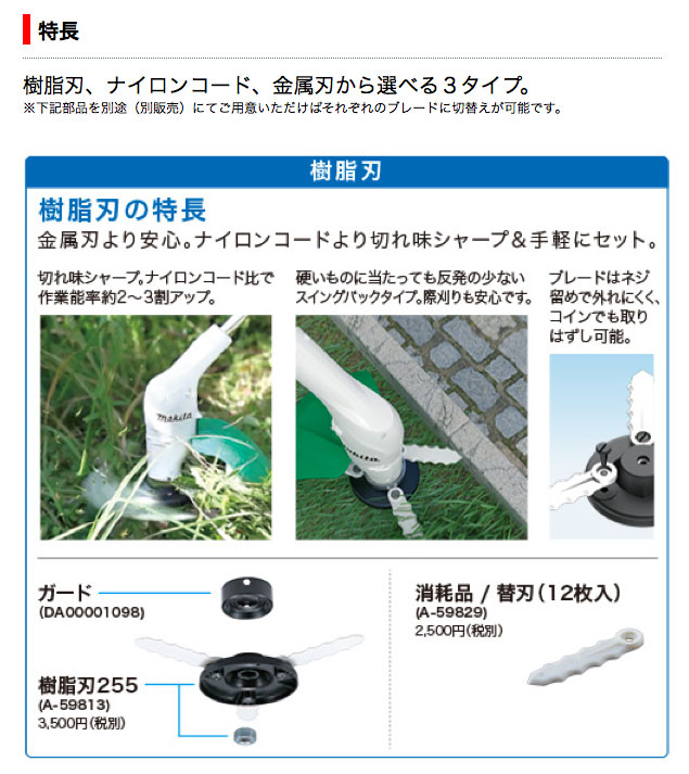 即発送可能】 <br>樹脂刃用ガード マキタ Makita DA00001098 充電式草刈機用 対応:MUR2600 MUR1601N  MUR1600N