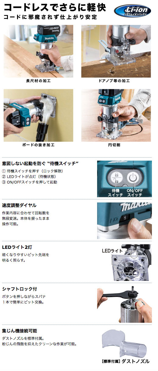 本体+ケース マキタ 18V 充電式トリマ RT50DZ