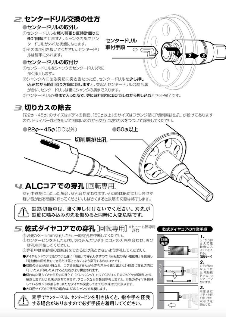 ユニカ ES-V200ST 単機能コアドリル　E&S(イーエス)　振動用　ストレート軸 　200mmφ